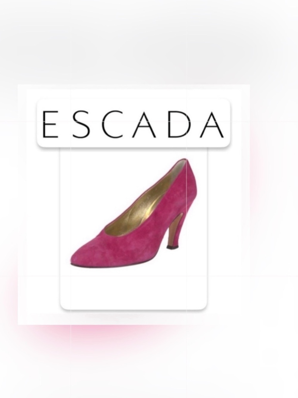 [Escada] Magenta Pink Suede Slip-On Block Heel Vintage Pumps Heels Women’s 6